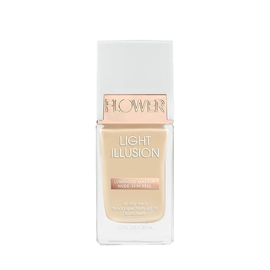 FLOWER BEAUTY By Drew Barrymore Light Illusion SPF Foundation - Blendable + Buildable - Natural Finish - Lightweight Formula (Porcelain)-Velvo Beauty