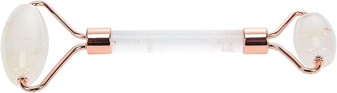 C CRYSTAL LEMON White Natural Face Roller, Jade Gua Sha Sculptor for Aging Wrinkles and Puffiness - Natural White Facial Roller Guasha Tool - Premium Jade Face Roller Cold Roller for Face-Velvo Beauty
