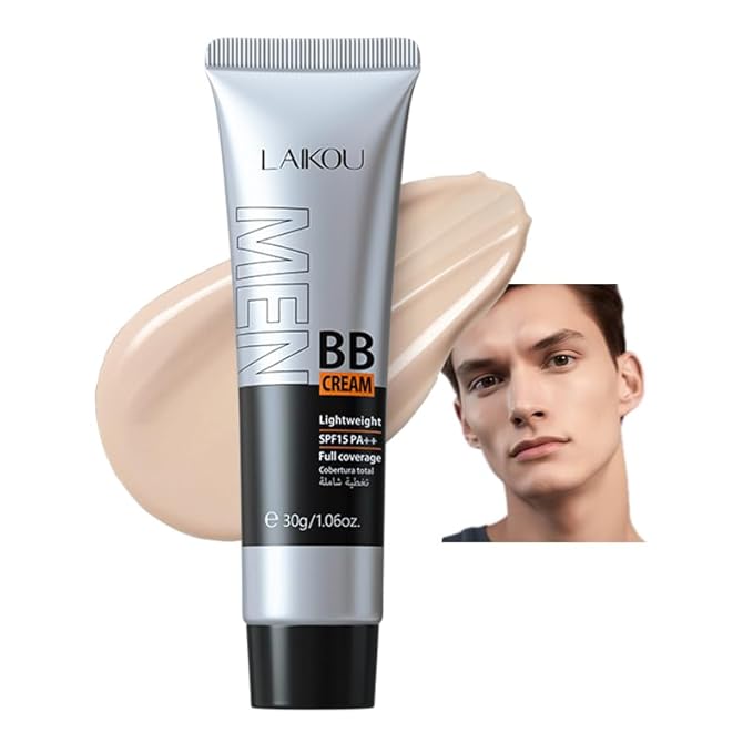 AKARY Hydrating Men BB Cream SPF 15 PA++, Full-Coverage Foundation&Concealer, Mens Face Moisturizer Cream Evens Skin Tone, Oil Control and Cover Flaws, Natural Finish for All Skin Types, Light 160-Velvo Beauty