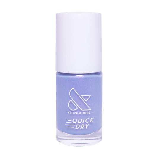 Olive & June Quick Dry Nail Polish | Instant, Fast-Drying, Smudgeproof Color | 15-free, Vegan, Cruelty-Free Formula | Lasts up to 5 Days | Salon-Quality Manicure at Home | Charming Periwinkle Shimmer-Velvo Beauty