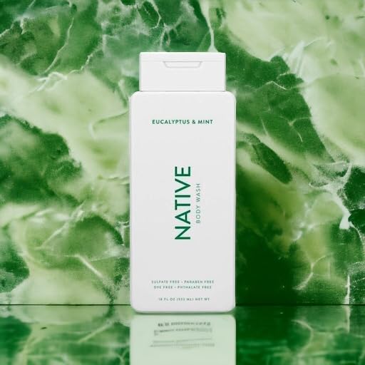 Native Body Wash Contains Naturally Derived Ingredients | For Women & Men, Sulfate, Paraben, & Dye Free Leaving Skin Soft and Hydrated | Eucalyptus & Mint 18 oz - 2 Pk-Velvo Beauty