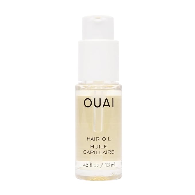 OUAI Hair Oil Travel Size - Hair Heat Protectant Oil for Frizz Control - Adds Shine and Smooths Split Ends - Color Safe Formula - Paraben, Phthalate and Sulfate Free (0.45 oz)-Velvo Beauty