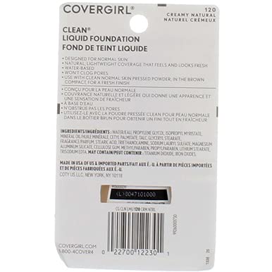 CoverGirl Clean Liquid Foundation, 120 Creamy Natural, 1 Ounce-Velvo Beauty