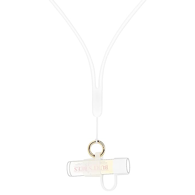 Desing Wish Silicone Lip Balm Holder with Cap Cover Portable Chapstick Holder Keychain Sleeve Lip Balm Key Chain with Key Ring and Neck Strap Lanyard - Transparent-Velvo Beauty