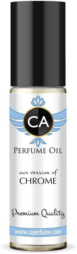 CA Perfume Impression of Chrome For Women & Men Replica Fragrance Body Oil Dupes Alcohol-Free Essential Aromatherapy Sample Travel Size Concentrated Long Lasting Attar Roll-On 0.3 Fl Oz/10ml-Velvo Beauty