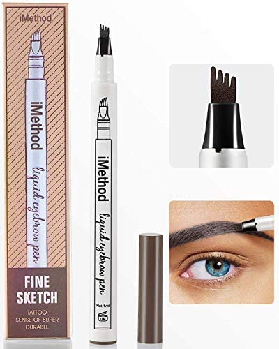 iMethod Eyebrow Pen - iMethod Eyebrow Pencil with a Micro-Fork Tip Applicator Creates Natural Looking Brows Effortlessly and Stays on All Day, Dark Grey-Velvo Beauty