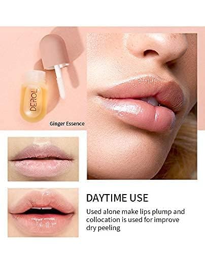 Lip Plumper Gloss, Plumping Lip Gloss, Plump and Pout Lip Plumpers, Natural Lip Care & Enhancer Set, Day & Night Serum, Softer Bigger Fuller Lips by Natural Lip Enhancer, Premium Lip Mask Gloss-Velvo Beauty