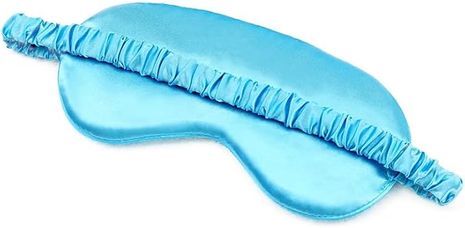 100% Natural Mulberry Soft Silk Sleep Mask, Light Blocking Eye Masks for Sleep, Night Blindfold Eye Mask Cover for Men and Women, Sleeping Night Mask for Travel (Blue)-Velvo Beauty