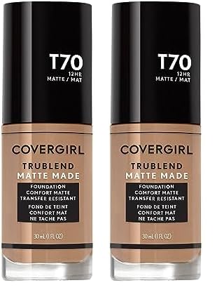 COVERGIRL TruBlend Matte Made Liquid Foundation, Caramel (Pack of 2)-Velvo Beauty