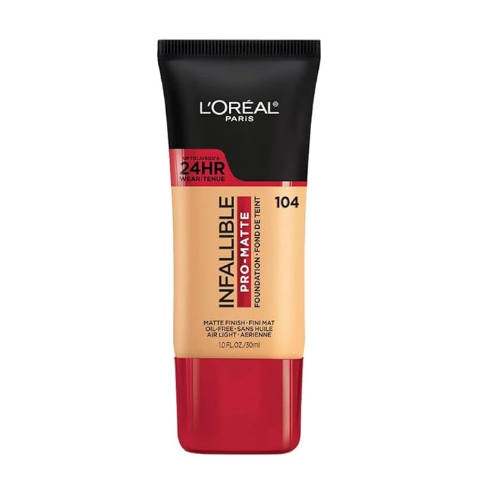 L'Oreal Paris Cosmetics Makeup Infallible Pro-Matte Liquid Longwear Foundation, Golden Beige, 1 fl oz-Velvo Beauty
