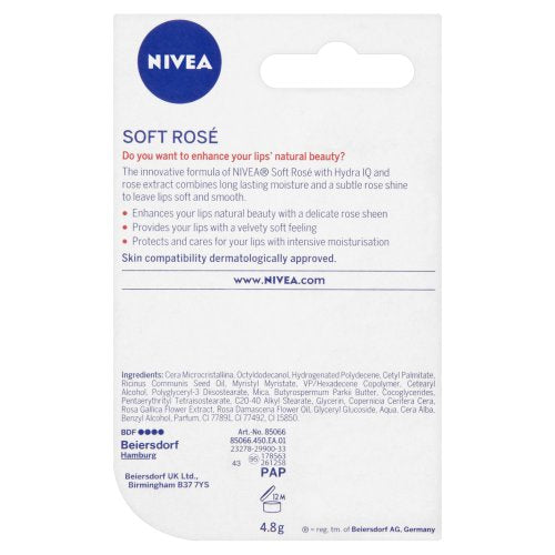 Nivea Lip Soft Rose Blister Pack-Velvo Beauty