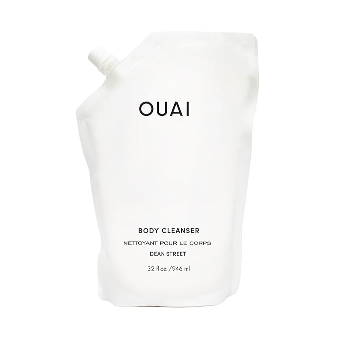 OUAI Body Cleanser Refill, Dean Street - Foaming Body Wash with Jojoba Oil and Rosehip Oil to Hydrate, Nurture, Balance and Soften Skin - Paraben, Phthalate and Sulfate Free Skin Care Products - 32 Oz-Velvo Beauty