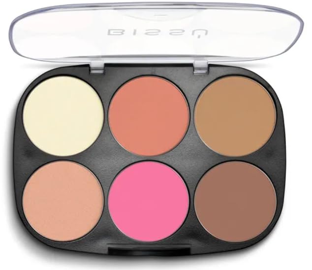 Bissú 6 colors Makeup Palette (4grms each color) includes 2 highlighters, 2 Bronzers, 2 Blushes (La Buenaza)-Velvo Beauty