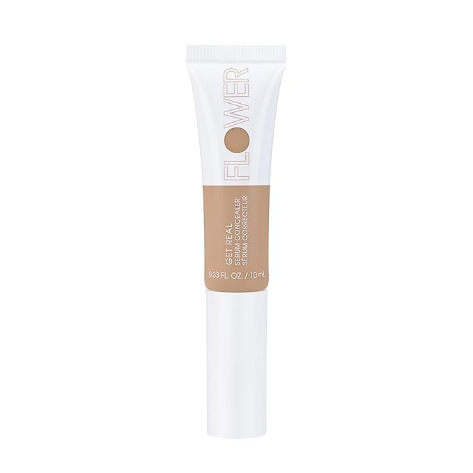 FLOWER BEAUTY By Drew Barrymore Get Real Serum Concealer - Brightens Skin + Blurs Blemishes - Hydrating Serum- Light-Velvo Beauty