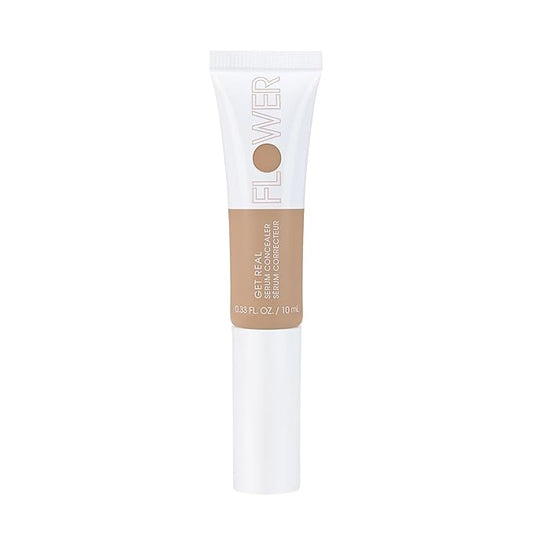FLOWER BEAUTY By Drew Barrymore Get Real Serum Concealer - Brightens Skin + Blurs Blemishes - Hydrating Serum- Light-Velvo Beauty