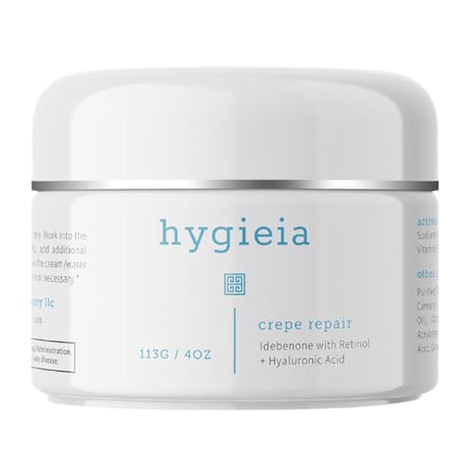 Hygieia Crepey Skin Liposomal Repair Cream – Anti-Aging Crepe Corrector Lotion for Loose Skin (Arms, Neck & Body) & Wrinkles – Retinol & Hyaluronic Acid Firming Cream with Idebenone – Made in USA, 4oz-Velvo Beauty