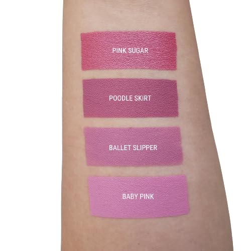 Aromi Metallic Liquid Lipstick | Long-lasting, Smear, Smudge, + Transfer Proof, Waterproof, Light, Baby Pink Lip Color with Shimmery Finish, Paraben + Phthalate Free (Pink Sugar)-Velvo Beauty