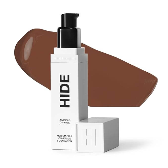 HIDE PREMIUM Liquid Foundation, SEE SHADE FINDER Below For Perfect Match, Multi-Use Waterproof Foundation, Medium/Full Coverage Foundation, Oil Free – We Have a Shade For All Skin Types, 1 fl. Oz. (Espresso)-Velvo Beauty