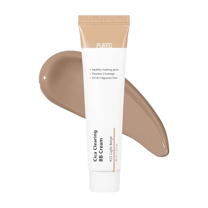 PURITO Cica Clearing BB Cream #21 Light Beige 1 fl.oz / 30ml, Vegan bb cream, tinted-Velvo Beauty