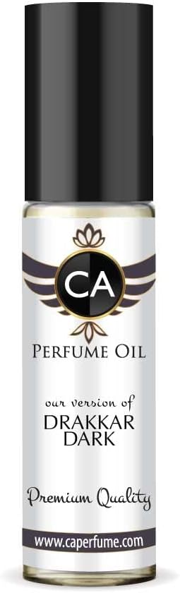 CA Perfume Impression of G. Laroche Drakkar Dark For Men Replica Fragrance Body Oil Dupes Alcohol-Free Essential Aromatherapy Sample Travel Size Concentrated Long Lasting Attar Roll-On 0.3 Fl Oz/10ml-Velvo Beauty