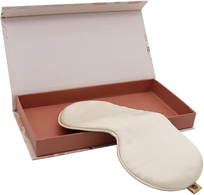 Premium 25 Momme Mulberry Silk Eye Mask for Sleeping (Vanilla Ice)-Velvo Beauty