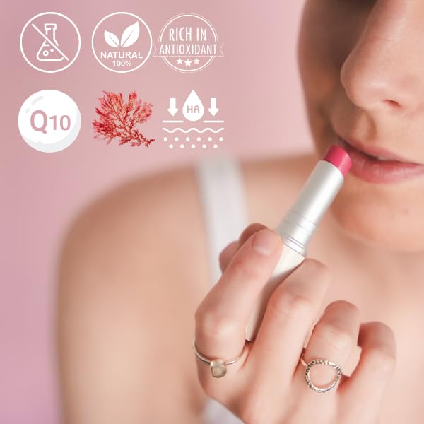 Tallow Lip Balm - Anti-Aging with 100%-grassfed Beef Tallow, CoQ10, Astaxanthin, Hyaluronic acid - Ultra Moisturizing, Conditioning, All natural, Organic, Made in USA (Peony)-Velvo Beauty