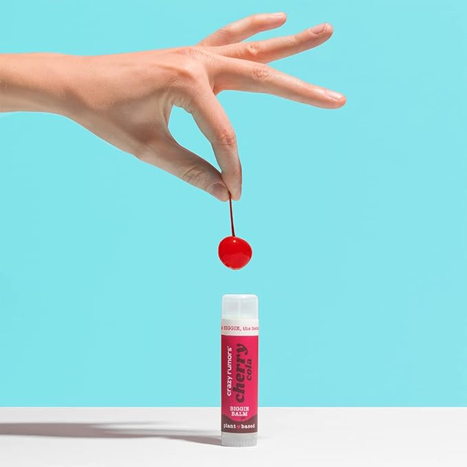 Crazy Rumors Biggie Cherry Cola Flavored All Natural, Plant Based Lip Balm to Moisturize and Nourish your Lips - Cherry Cola Biggie Tube 0.6 oz (4x Larger than standard 0.15 oz lip balm)-Velvo Beauty