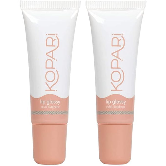 Kopari Coconut Lip Glossy Birthday Suit - Hydrating and Moisturizing Coconut Oil, Vitamin E and Shea Butter Lip Gloss With 100% Organic Coconut Oil, Non GMO, Vegan Sulfate Free (2 Pack)-Velvo Beauty