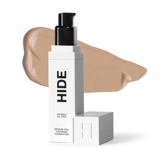 HIDE PREMIUM Liquid Foundation, Multi-Use Waterproof Foundation, Medium/Full Coverage Foundation, Shades for All Skin Types (See Shade Finder), Natural Beige, 1 fl oz-Velvo Beauty