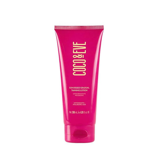 Coco & Eve Sun-kissed Gradual Tanning Lotion - Natural Sunless Moisturizing Tanner with 72H Hydration & Streak-Free, Buildable Glow. Skincare-Infused with Antioxidants and Hyaluronic Acid (6.76 fl oz)-Velvo Beauty