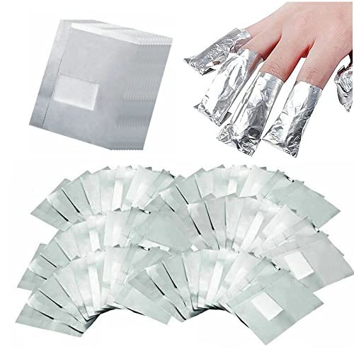 400Pcs Nail Polish Remover Gel Nail Foil Wraps Aluminium Soak Off Foils Cotton Pads Gel Nail Polish Wraps Removal Tool Finger Nail Polish Remover with Lint-Free Lager Cotton Pad-Velvo Beauty