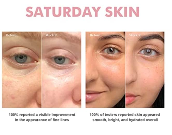 Saturday Skin Wide Awake Brightening Cream Illuminating Eye Cream for Wrinkles, Puffy Eyes+Dark Circles Lightweight, Moisturizing, Deeply Hydrates, Anti Aging Reduce Fine Lines 1.01 Fl Oz (30ml)-Velvo Beauty