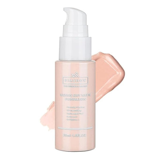 Flawless Matte Liquid Foundation Makeup, Vegan & Cruelty-Free, Liquid Oil-Free Foundation Face Makeup for Combination & Oily Skin, Longwear Medium-Full Coverage (01, 30ml)-Velvo Beauty
