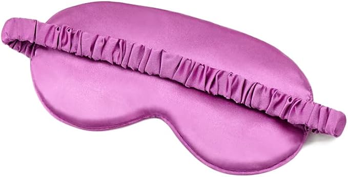 100% Natural Mulberry Soft Silk Sleep Mask, Light Blocking Eye Masks For Sleep, Night Blindfold Eye Mask Cover For Men And Women, Sleeping Night Mask For Travel (Purple)-Velvo Beauty