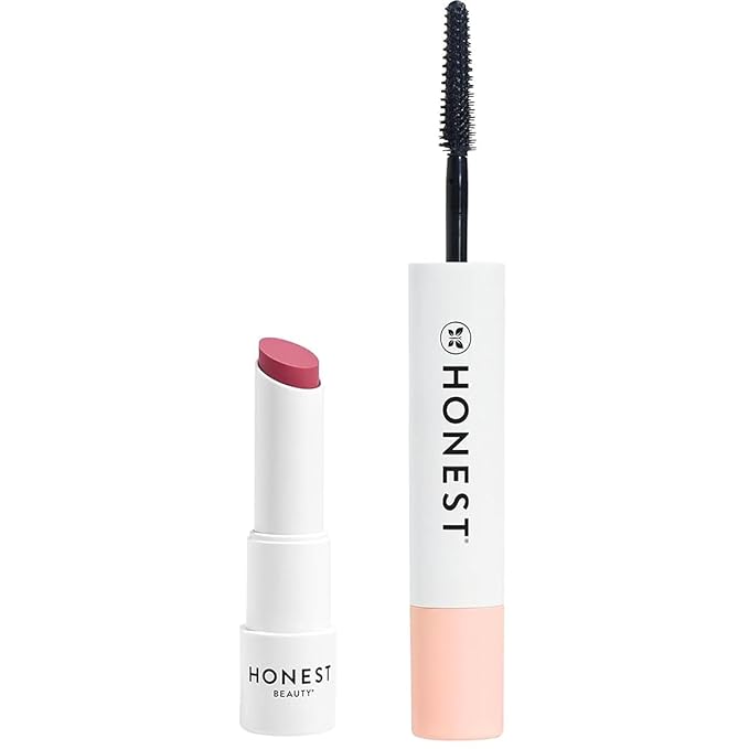 Honest Beauty Extreme Length Volumizing Clean Mascara + Moisturizing Tinted Lip Balm in Summer Melon Bundle | EWG Verified + Cruelty Free | 0.27 fl oz, 0.14 oz-Velvo Beauty