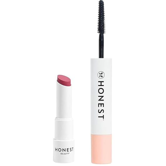 Honest Beauty Extreme Length Volumizing Clean Mascara + Moisturizing Tinted Lip Balm in Summer Melon Bundle | EWG Verified + Cruelty Free | 0.27 fl oz, 0.14 oz-Velvo Beauty