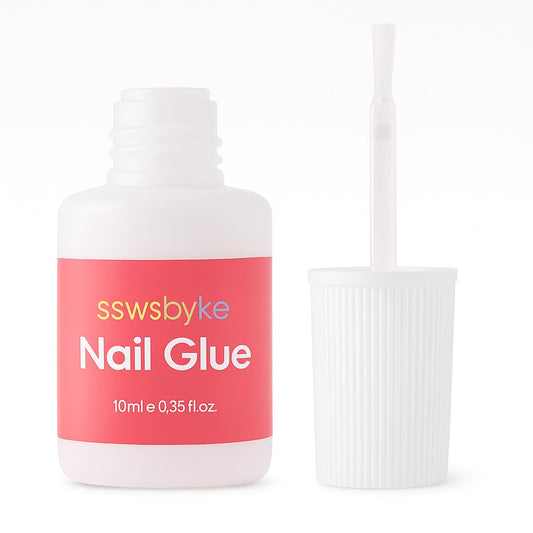 Super Strong Nail Glue for Press Ons, Brush On Press On Nail Glue for Acrylic Nail Tips, SSWSBYKE 10ml Quick Drying Long Lasting Bonding Adhesive, Mess-Free Application-Velvo Beauty