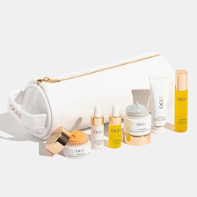 Ogee Discovery Set - Skincare Gift Set - Best-Sellers in Travel-Friendly Sizes - Includes Hyaluronic Acid Serum, Brightening Eye Balm & More-Velvo Beauty