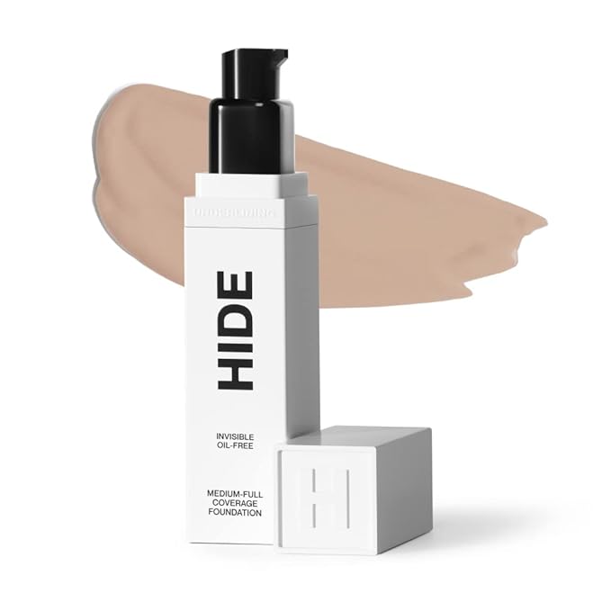 HIDE PREMIUM Liquid Foundation, Multi-Use Waterproof Foundation, Medium/Full Coverage Foundation, Shades for All Skin Types (See Shade Finder), Vanilla, 1 fl oz-Velvo Beauty