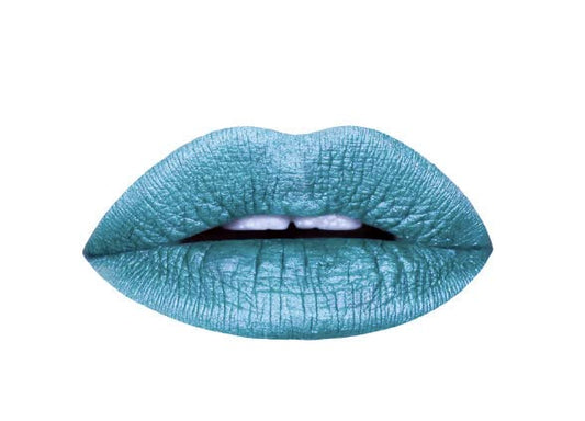 Aromi Teal Blue Metallic Liquid Lipstick | Turquoise, Sea Foam Lip Color with Shimmery Finish, Vegan, Cruelty-free, Long-lasting, Smudge Proof (Arctic Teal)-Velvo Beauty
