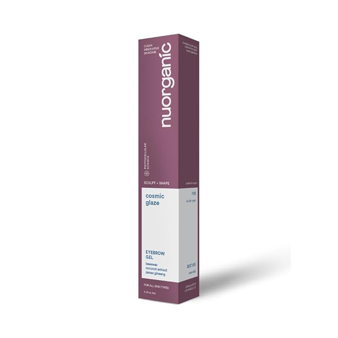 Nuorganic Brow Gel Clear - 6ml Natural Eyebrow Gel Clear, for Brow Growth | Vegan & Cruelty-Free Eyebrow Gel, Infused with Beeswax and Coconut Extract for Sculpting and Nourishing Brows-Velvo Beauty