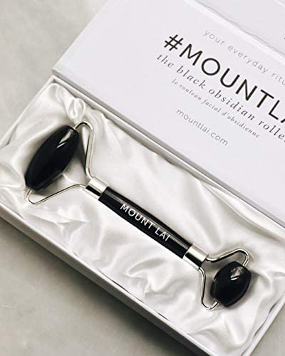 Mount Lai Warming Black Obsidian Facial Roller – The Stone of Clarity, Detoxifying Face Roller Tool for Purified Skin, Relaxation & Improved Circulation, Facial Massager Tool for Self-Care Ritual-Velvo Beauty