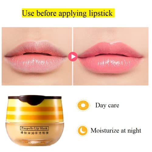 2PCS Honey Lip Balm, Exfoliating Honey Pot Lip Balm Sleeping Lip Mask with Brush, Hydrating & Prevention Dry and Cracked, Lip Scrubs Exfoliator & Moisturizer-Velvo Beauty