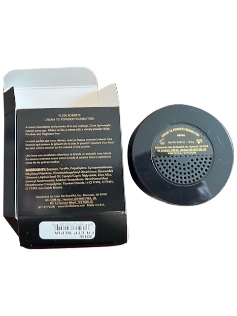 Cream To Powder Foundation by Flori Roberts, Full Coverage for Women of Color or Deeper Skin Tones, Long Lasting Makeup, Matte Finish, Covers Uneven Complexion and Hides Imperfections, 0.30 oz-Velvo Beauty