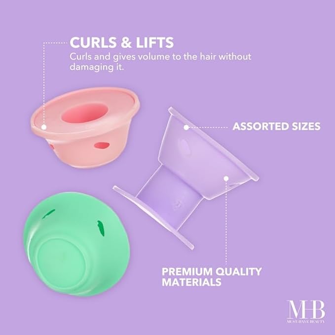 24pc Heatless Curling Pods - Silicone Hair Rollers For No Damage Heatless Curls, Heatless Curlers Value Pack, Overnight Hair Curlers For Versatile Hairstyling (PASTEL)-Velvo Beauty