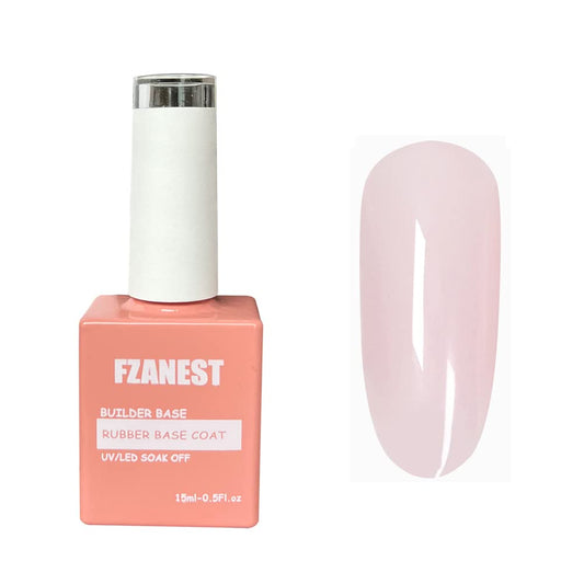 FZANEST Natural Nude Builder Gel For Nails, 15ml Rubber Builder Base Jelly Color Gel Polish Rubber Base Coat Nail Extension Soak Off French Manicure-Velvo Beauty