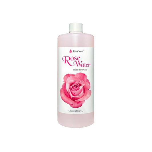 Well's Oil Rosewater Mist Spray (32 Fl oz) – Hydrates, Soothes & Refreshes | 100% Natural | No Chemical | for All Skin and Hair Types-Velvo Beauty