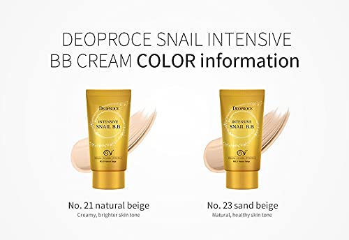 Deoproce Pearl Shining BB Cream Snail Galac SPF50+/PA+++ Face Moisturizer Skin Tone Correction Blemish Covering UVA/UVB Block reduction Korean Makeup Anti Wrinkle (#21 Natural Beige)-Velvo Beauty