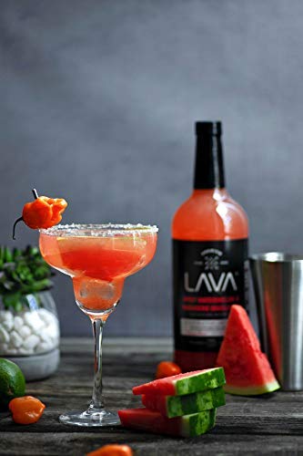 (3 Pack) LAVA Premium Spicy Watermelon Habanero Margarita Mix, Cold-Pressed Organic Watermelon, Agave, Habanero, No Artificial Sweeteners, Lots of Flavor, Ready to Use, 1-Liter (33.8oz) Glass-Velvo Beauty