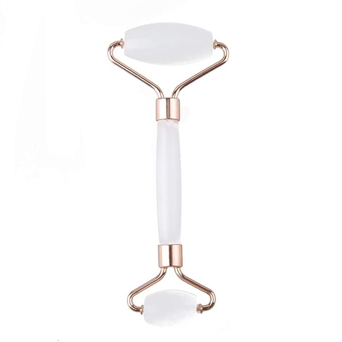 Jade Roller and Gua Sha Set - Facial Body Eyes Neck Massager Tool for Beautiful Skin Detox - Reduce Wrinkles Aging -（White Jade）-Velvo Beauty